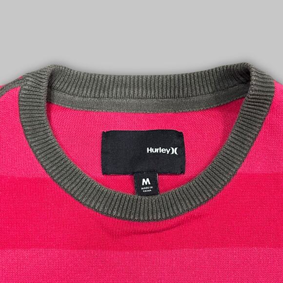 Hurley Striped Cotton Crewneck Sweater – Multicolor Men’s Medium - Picture 4 of 5